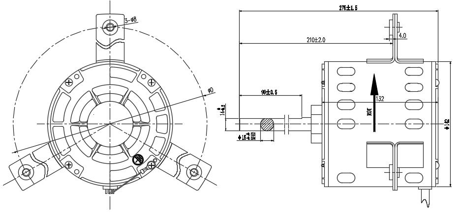 YDK139B1 series centrifugal fan motor