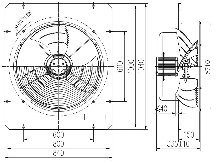 ZFB800 Series Air Conditioning Axial Fan