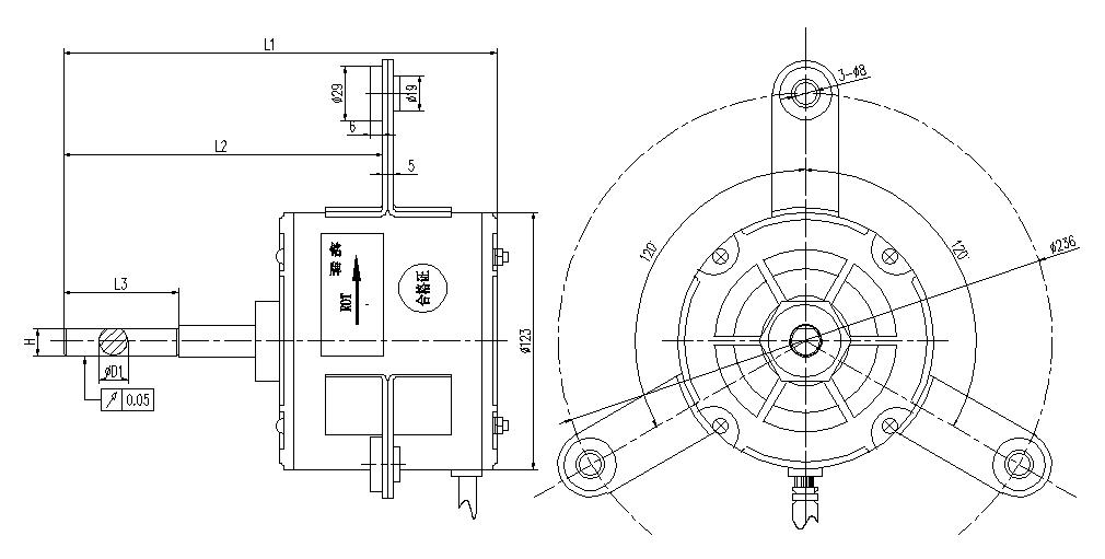YDK120B series centrifugal fan motor